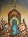 mosque in golden powder cartoon Islamic